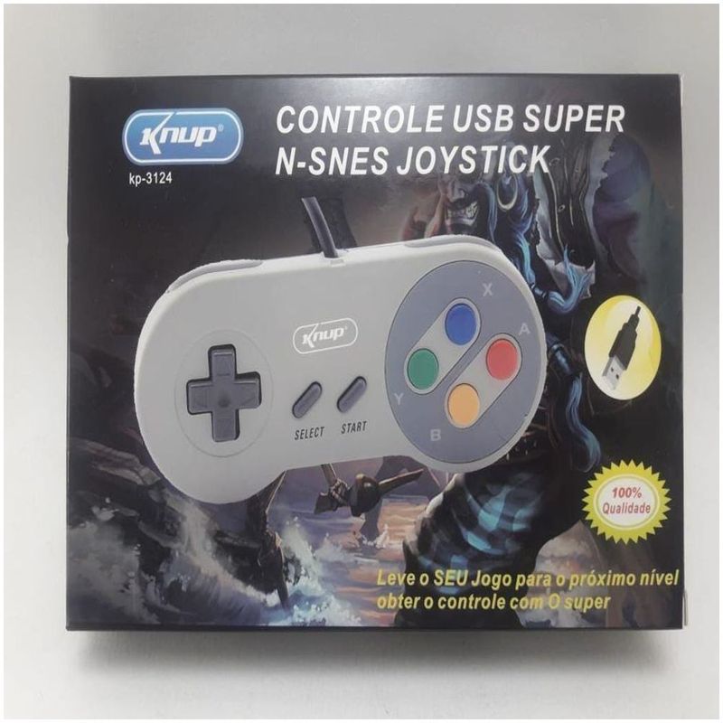 Controle Usb Super Nintendo Snes Para Computador Pc Mac Emulador - Botões  Roxo : : Games e Consoles