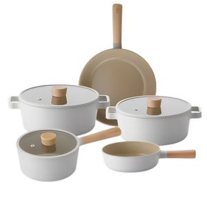 Fika - Conjunto Panelas 5 Peças Indução Neoflam Pérola Alumínio Injetado com Revestimento Cerâmico