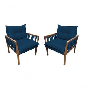 Kit 2 Poltronas Decorativa Luxo Safira Dora Bela Cor 129