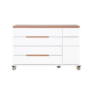 Cômoda Infantil Crescer Sleeper - Branca E Madeira