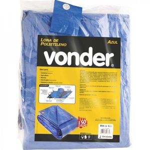 Lona de Polietileno Azul 8 m X 4 m Vonder Azul Escuro