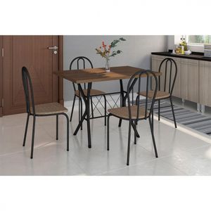 Conjunto Sala De Jantar Artefamol Mesa Com 4 Cadeiras Preto