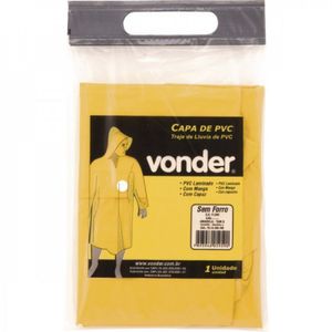 Capa Para Chuva De Pvc Laminado Sem Forro 110 M Amarela G Vonder - Caixa Com 2 Unidade - Amarelo