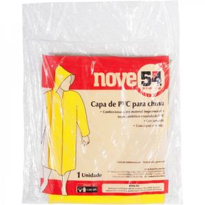 Capa Para Chuva De Pvc Laminado Sem Forro G Amarela Nove54 - Caixa Com 3 Unidade - Amarelo
