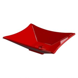 Cuba Pia De Apoio Para Banheiro Retangular Luxo 38 C08 Vermelho