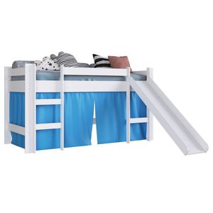 Cama Elevada Com Escorregador E Cortina Bb1000 Branco/azul