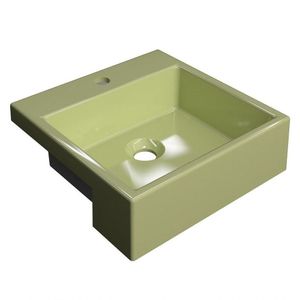 Cuba Pia Semi Encaixe Para Banheiro Quadrada Kuad 355 C08 Verde Acqua
