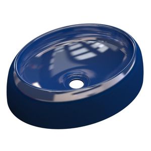 Cuba Pia De Apoio Para Banheiro Oval Capri Ov39W C08 Azul Escuro