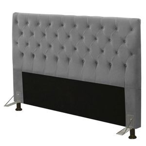 Cabeceira Casal King 195Cm Cristal Suede Cinza - Js Móveis