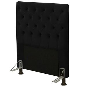 Cabeceira Solteiro 90Cm Cristal Suede Preto