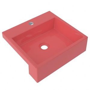 Cuba Pia Semi Encaixe Para Banheiro Quadrada Kuad 395 C08 Rosa - Mpozenato