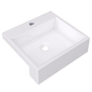 Cuba Pia Semi Encaixe Para Banheiro Quadrada Kuad 395 C08 Branco - Mpozenato