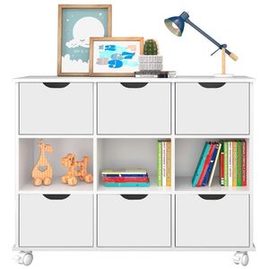 Nicho Organizador Multifuncional Com Rodízios Toys Q01 6 Gavetas Branco - Mpozenato