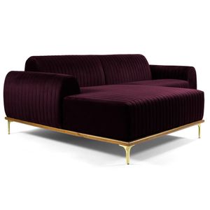 Sofá 300cm 5 Lugares Chaise Esquerdo Pés Gold B-292 Uva