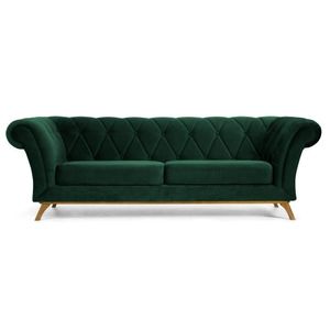 Sofá 210cm 3 Lugares Base Madeira Império B-303 Verde Musgo