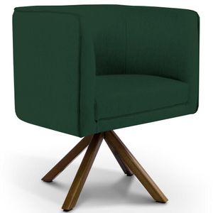 Poltrona Giratória Base Giromad Madeira C-117 Verde Musgo