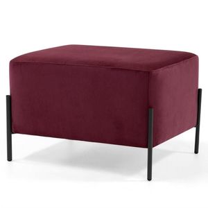 Puff Decorativo 60cm Base Aço Status B-278 Veludo Marsala