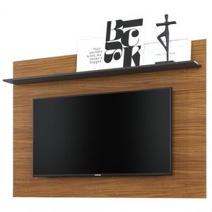 Painel Para Tv Até 47" 1 Prateleira Maia Milano/Preto Fosco