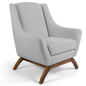 Poltrona Base Manu Madeira Juliet C-316 Cinza Claro