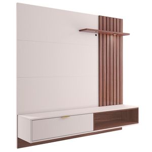 Painel Para Tv Até 65" 180cm Off White/Real