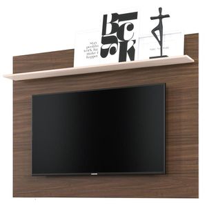 Painel Para Tv Até 47" 1 Prateleira Nogueira Real/Off White