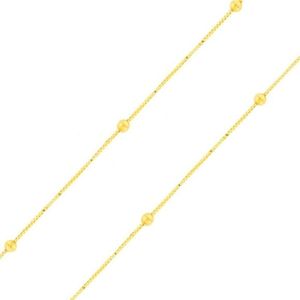 Corrente Veneziana Com Bolinha Em Ouro 18k 50cm