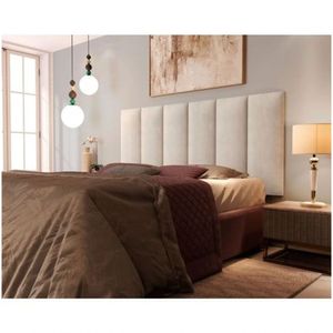 Painel Cabeceira Casal Cancun Suede Bege