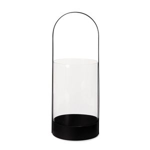 Lanterna Mart De Metal Com Vidro Grande