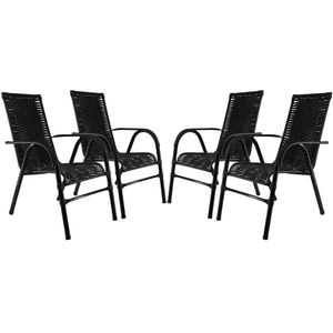 Kit Com 4 Cadeiras Bela Fibra Sintética Preto