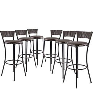 Kit Com 6 Banquetas Alta Forts Marrom Floral, Fibra Uv Bancada, área Goumert, Bar, Piscina, Balcão