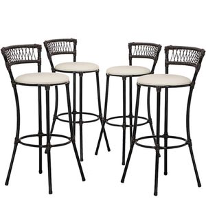 Jogo Com 4 Banquetas Altas Forts Fibra Uv Bancada, área Goumert, Bar, Piscina, Balcão, Floral Gelo