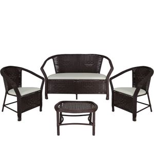 Kit De Poltronas E Mesa Navegantes Fibra Branco Gelo