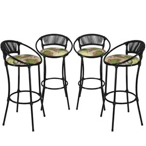 4 Banquetas Havaí Florido Preto
