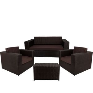 Kit De Poltronas E Mesa Marrom Tabaco Classe A