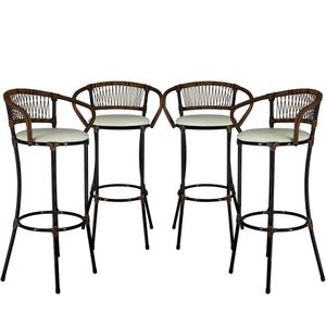 4 Banquetas Branco Gelo Argila Cancún