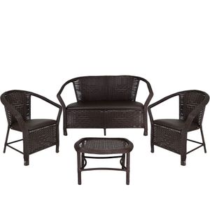 Conjunto De Namoradeira E Mesa Navegantes Marrom Tabaco