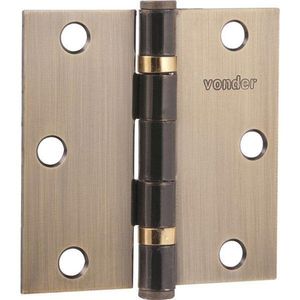 Dobradiça Para Porta 3.1/2 Aço Carbono Latonado Com 3 Peças