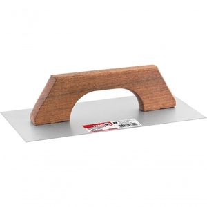 Desempenadeira Aço Lisa 12,0X39,0Cm Cabo Total Madeira Fecha