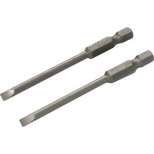 Jogo De Bits/Ponteiras Fenda Encaixe Sextavado 1/4 4Mmx75Mm