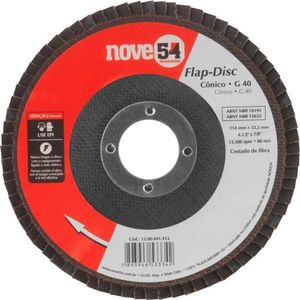 Flap-Disc Cônico 4.1/2" G40 Costado Fibra - Nove54