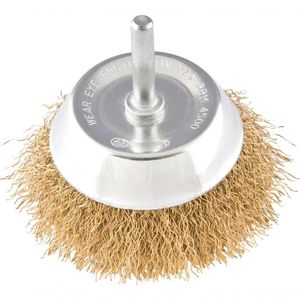 Escova Copo Ondulada 3 Haste 1/4 Aço Carbono Latonado 4500