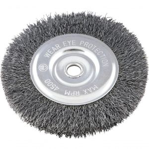 Escova Circular Ondulada 6X1/2 Furo 1/2 Aço Carbono Polido
