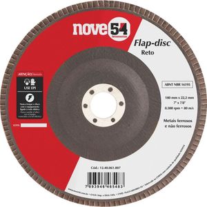 Flap Disc 7" G50 Costado Fibra Reto P/ Aço Carbono Nove54