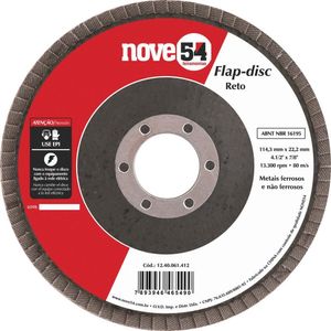 Flap Disc 4.1/2 G120 Costado Fibra Reto Para Aço Carbono -