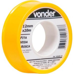 Fita Veda Rosca 12Mmx20M Ptfe Teflon - Vonder