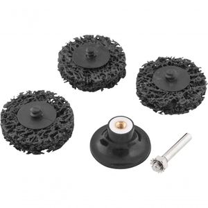 Jogo Esponja Abrasiva 50Mm Haste 1/4 Preta Com Suporte 5 Pe