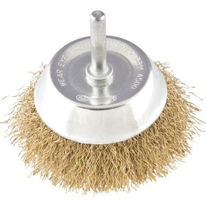Escova Copo Ondulada 2 Haste 1/4 Aço Carbono Latonado 4500