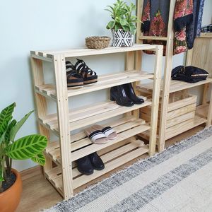 Sapateira 5 Prateleiras Niterói 89x85x30 Em Madeira De Pinus Cor Natural