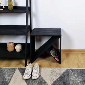 Banco Multifuncional Ilhéus 47x50x29 Em Madeira De Pinus Cor Preto