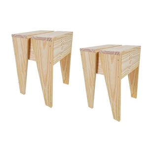Kit 2 Bancos Floripa Cor Natural